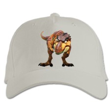 Бейсболка с принтом Ледниковый Период Динозавр - белая