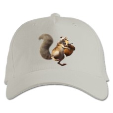 Бейсболка с принтом Ледниковый Период Скрат И Желудь - белая