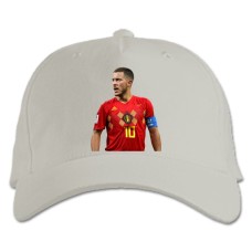 Кепка з принтом Іден Азар - біла