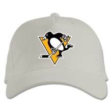 Бейсболка с принтом Питсбург Пингвины Логотип - белая