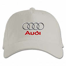 Бейсболка с принтом Логотип Ауди - белая