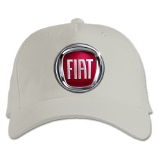 Бейсболка с принтом Логотип Фиат - белая