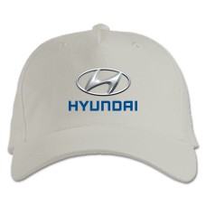 Бейсболка с принтом Логотип Хюндай - белая