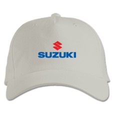 Бейсболка с принтом Логотип Сузуки - белая