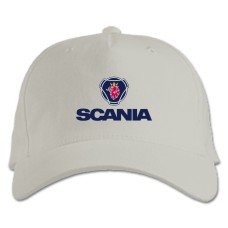 Бейсболка с принтом Логотип Скания - белая
