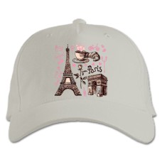 Кепка з принтом Париж - біла