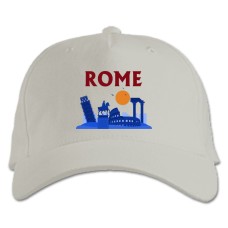 Baseball cap with Print Rome - white