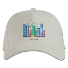 Бейсболка с принтом Нью-Йорк - белая
