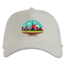 Baseball cap with Print Tokyo - white