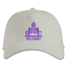 Бейсболка с принтом Хельсинки - белая