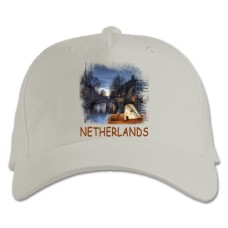 Бейсболка с принтом Нидерланды - белая