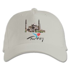 Baseball cap with Print Turkey - white
