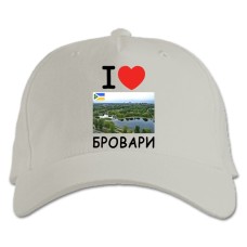 Бейсболка с принтом Бровары - белая