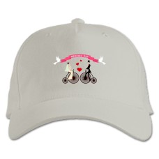 Baseball cap with Print Bride And Groom On Bicycles - white