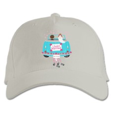 Baseball cap with Print Wedding Car With A Newly-Married Couple - white