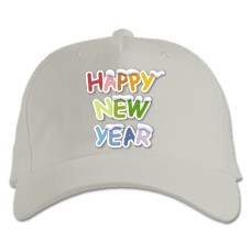Бейсболка с принтом С Новым Годом С Снегом - белая