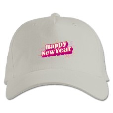 Бейсболка с принтом С Новым Годом Неоновые Буквы - белая