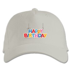 Baseball cap with Print Birthday On Threads - white