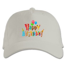 Baseball cap with Print Birthday Balloons And Ice Cream - white