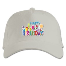 Baseball cap with Print Birthday Gifts Balls - white