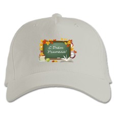 Бейсболка с принтом С Днем Учителя Доска С Учебниками - белая