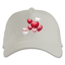Baseball cap with Print Valentine's Day Heart Balls - white