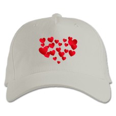 Baseball cap with Print Valentine's Day A Lot Of Hearts In The Form Of Heart - white