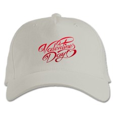 Baseball cap with Print Valentine's Day Inscription With Hearts - white