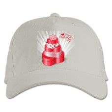 Baseball cap with Print Valentine's Day Gifts Hearts - white