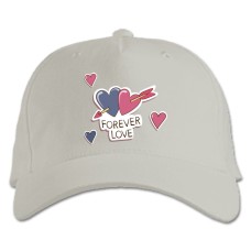 Baseball cap with Print Valentine's Day Forever Love - white