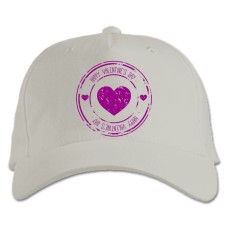 Baseball cap with Print Valentine's Day Heart Stamp - white