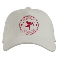 Baseball cap with Print Valentine's Day Cupid Print - white