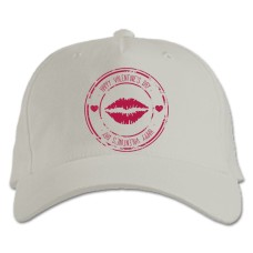 Baseball cap with Print Valentine's Day Kiss Lip Print - white