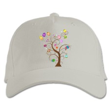 Baseball cap with Print Easter Tree With Eggs - white