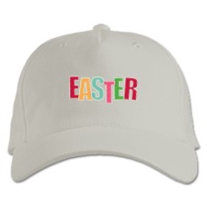 Baseball cap with Print Easter Colored Letters - white