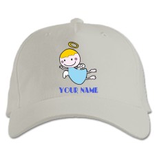 Baseball cap with Print Angel Day Your Name Angel - white