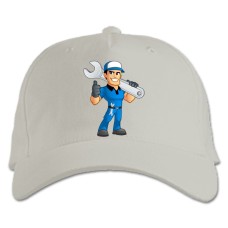 Baseball cap with Print Day Mechanic Mechanic With Wrench - white