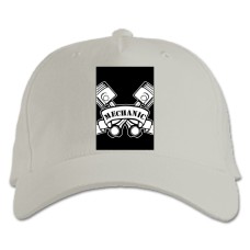 Baseball cap with Print Day Two Pistons Mechanics - white