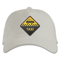 Baseball cap with Print Taxi Driver Day Sign - white