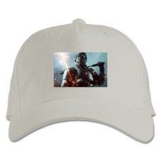Baseball cap with Print A Soldier With A Grenade - white