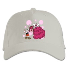 Baseball cap with Print Cuphead And Fairy - white