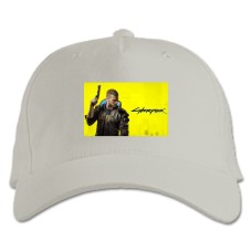 Baseball cap with Print Cyberpunk 2077 Protagonist - white