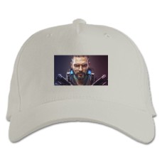 Baseball cap with Print Cyberpunk 2077 Game's Protagonist - white
