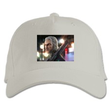 Baseball cap with Print Cyberpunk 2077 Game Character With A Scar - white