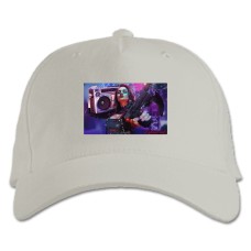 Baseball cap with Print Cyberpunk Character With Barrel - white