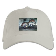 Baseball cap with Print Darksiders Battle With The Dragon - white