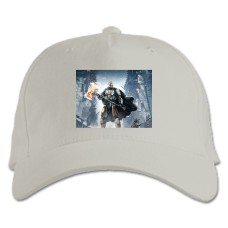 Baseball cap with Print Destiny Hero With A Wolf And An Ax - white