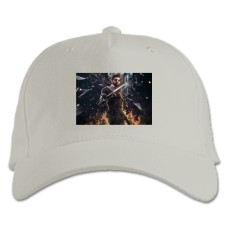 Baseball cap with Print Deus Ex Protagonist With A Sword - white