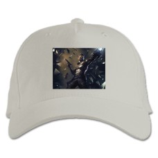 Baseball cap with Print Deus Ex Protagonist With A Gun - white