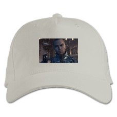 Baseball cap with Print Detroit Become Human Protagonist With A Gun - white